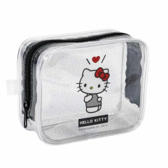 Japan Sanrio Glitter Clear Cosmetic Pouch - Hello Kitty