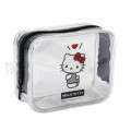 Japan Sanrio Glitter Clear Cosmetic Pouch - Hello Kitty - 1