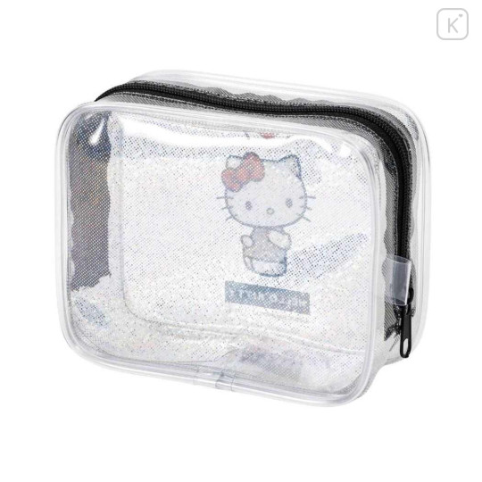 Japan Sanrio Glitter Clear Cosmetic Pouch - Hello Kitty - 2