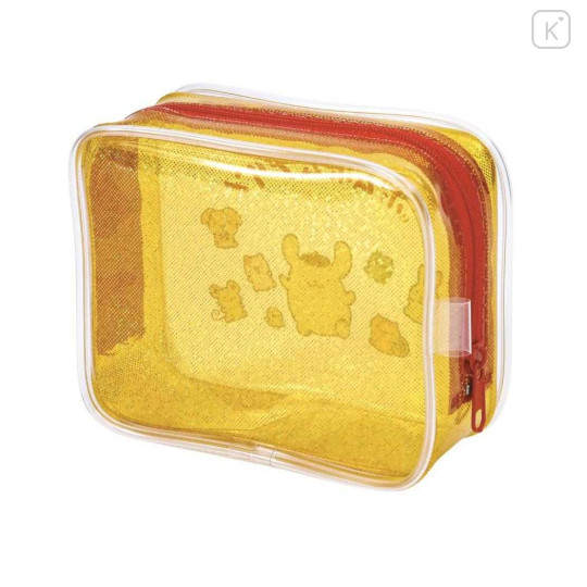 Japan Sanrio Glitter Clear Cosmetic Pouch - Pompompurin : Friends Yellow - 2