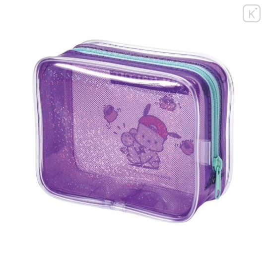 Japan Sanrio Glitter Clear Cosmetic Pouch - Pochacco : Cool Friends - 2