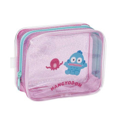 Japan Sanrio Glitter Clear Cosmetic Pouch - Hangyodon : Pink