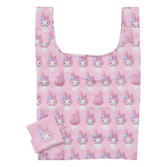 Japan Sanrio Eco Shopping Bag With Pocket - My Melody : 3D Pink All Over Pattern