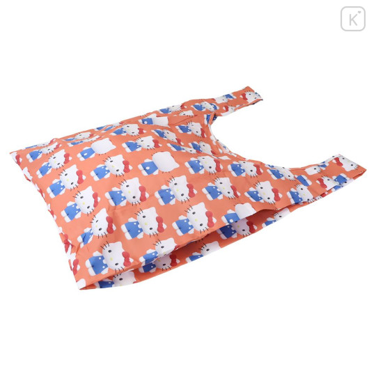 Japan Sanrio Eco Shopping Bag With Pocket - Hello Kitty : 3D All Over Pattern - 2