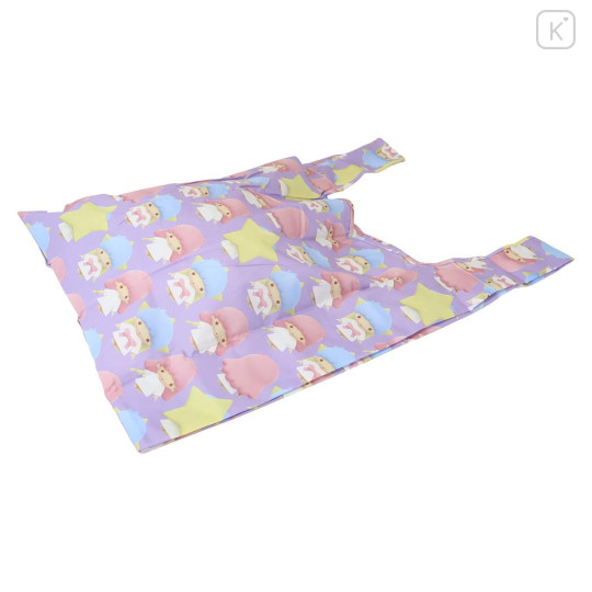 Japan Sanrio Eco Shopping Bag With Pocket - Little Twin Stars : 3D All Over Pattern - 2