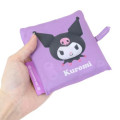 Japan Sanrio Eco Shopping Bag With Pocket - Kuromi : 3D All Over Pattern - 4