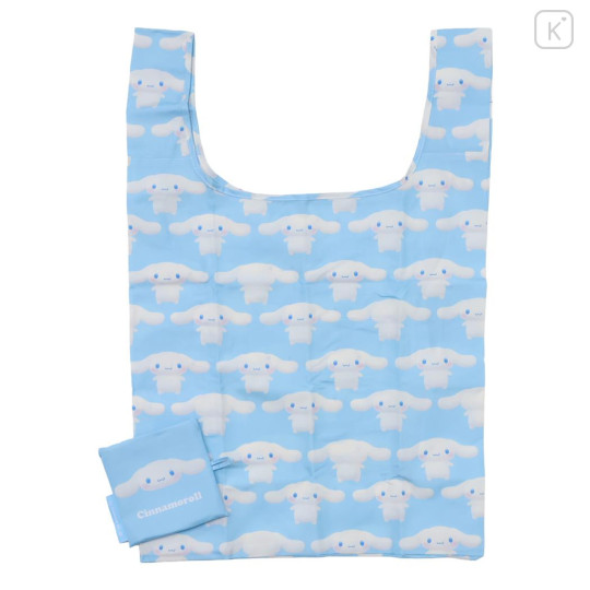 Japan Sanrio Eco Shopping Bag With Pocket - Cinnamoroll : 3D All Over Pattern - 1