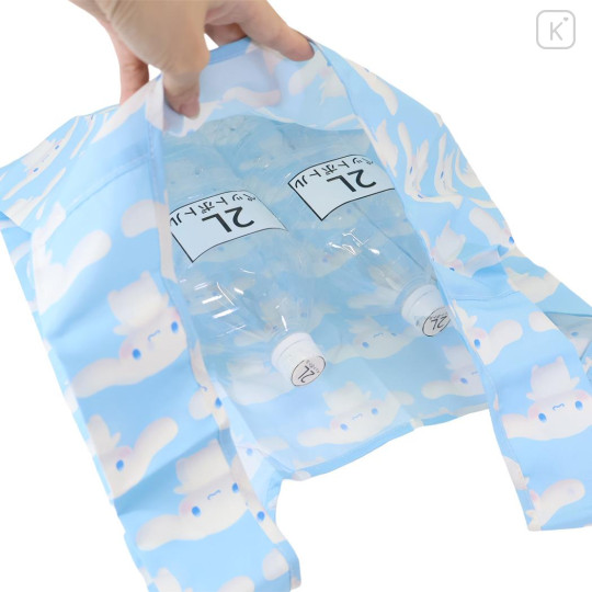 Japan Sanrio Eco Shopping Bag With Pocket - Cinnamoroll : 3D All Over Pattern - 3