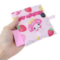 Japan Sanrio Eco Shopping Bag With Pocket - My Melody : 3D Strawberry Candy Pink - 4