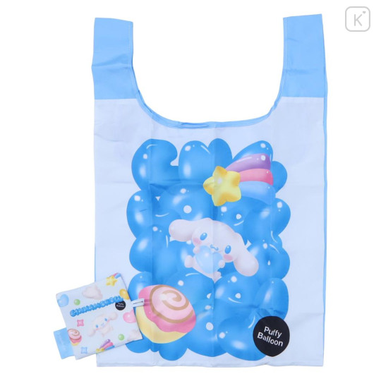 Japan Sanrio Eco Shopping Bag With Pocket - Cinnamoroll : 3D Strawberry Candy - 1