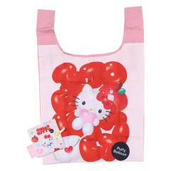 Japan Sanrio Eco Shopping Bag With Pocket - Hello Kitty : 3D Strawberry Candy