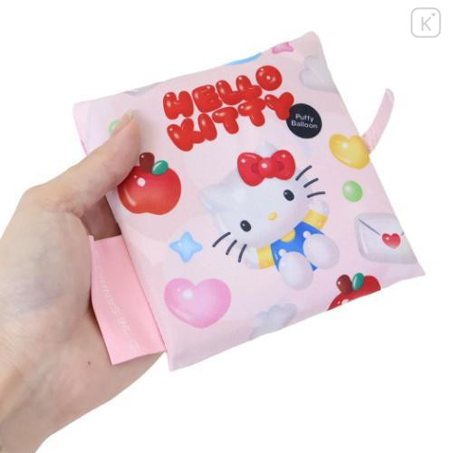 Japan Sanrio Eco Shopping Bag With Pocket - Hello Kitty : 3D Strawberry Candy - 4