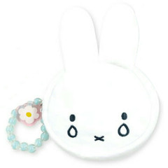 Japan Miffy Face-shaped Pouch with Carabiner - Crying Flower Bead Bijou