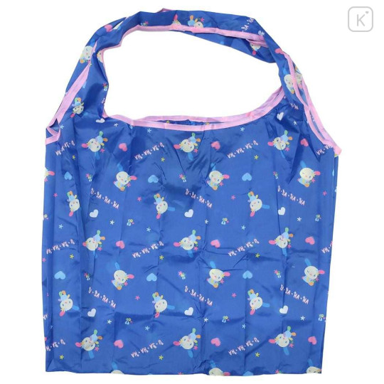 Japan Sanrio Eco Shopping Bag With Pouch - Usahana : Navy All Over Pattern - 1
