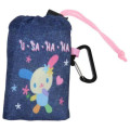 Japan Sanrio Eco Shopping Bag With Pouch - Usahana : Navy All Over Pattern - 4