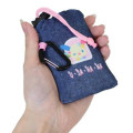 Japan Sanrio Eco Shopping Bag With Pouch - Usahana : Navy All Over Pattern - 5