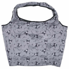 Japan Sanrio Eco Shopping Bag With Pouch - Kuromi : Grey All Over Pattern