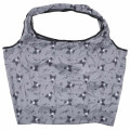 Japan Sanrio Eco Shopping Bag With Pouch - Kuromi : Grey All Over Pattern - 1