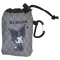 Japan Sanrio Eco Shopping Bag With Pouch - Kuromi : Grey All Over Pattern - 4