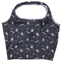 Japan Sanrio Eco Shopping Bag With Pouch - Kuromi : Black All Over Pattern