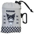 Japan Sanrio Eco Shopping Bag With Pouch - Kuromi : Black All Over Pattern - 4