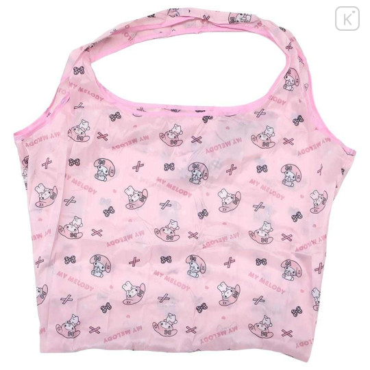 Japan Sanrio Eco Shopping Bag With Pouch - My Melody : Pink All Over Pattern - 1