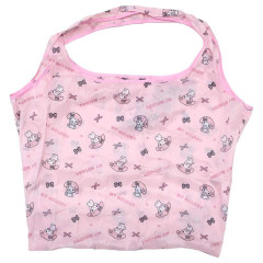 Japan Sanrio Eco Shopping Bag With Pouch - My Melody : Pink All Over Pattern