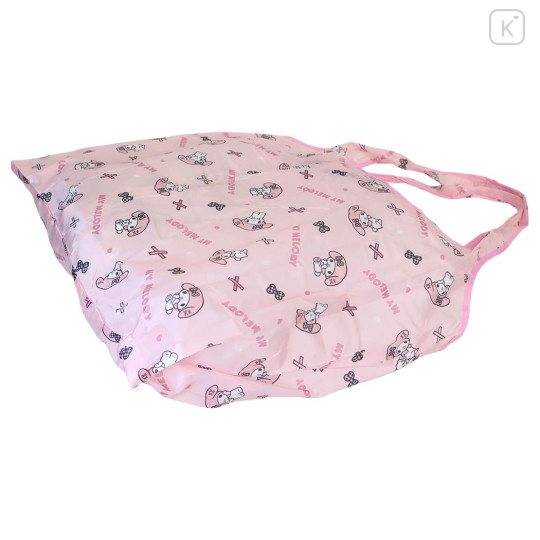 Japan Sanrio Eco Shopping Bag With Pouch - My Melody : Pink All Over Pattern - 2