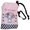 Japan Sanrio Eco Shopping Bag With Pouch - My Melody : Pink All Over Pattern - 4