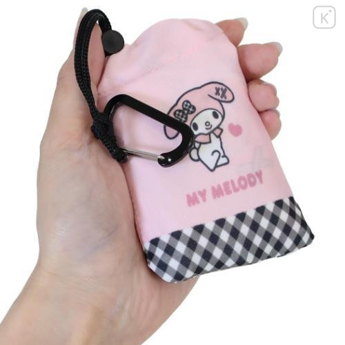 Japan Sanrio Eco Shopping Bag With Pouch - My Melody : Pink All Over Pattern - 5