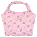 Japan Sanrio Eco Shopping Bag With Pouch - Hello Kitty : Tan Pink All Over Pattern - 1