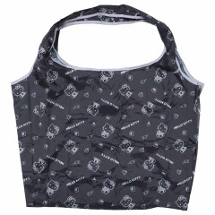 Japan Sanrio Eco Shopping Bag With Pouch - Hello Kitty : Monochrome All Over Pattern