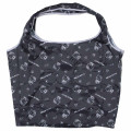 Japan Sanrio Eco Shopping Bag With Pouch - Hello Kitty : Monochrome All Over Pattern - 1