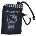 Japan Sanrio Eco Shopping Bag With Pouch - Hello Kitty : Monochrome All Over Pattern - 4