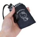 Japan Sanrio Eco Shopping Bag With Pouch - Hello Kitty : Monochrome All Over Pattern - 5
