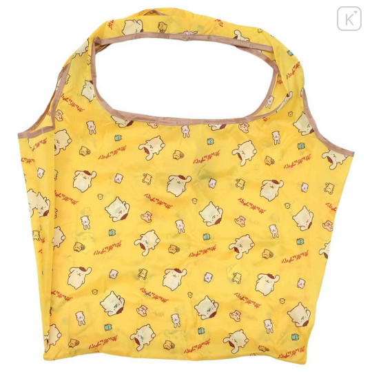 Japan Sanrio Eco Shopping Bag With Pouch - Pompompurin : Yellow All Over Pattern - 1