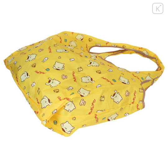 Japan Sanrio Eco Shopping Bag With Pouch - Pompompurin : Yellow All Over Pattern - 2