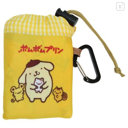 Japan Sanrio Eco Shopping Bag With Pouch - Pompompurin : Yellow All Over Pattern - 4