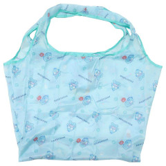 Japan Sanrio Eco Shopping Bag With Pouch - Hangyodon : Turquoise All Over Pattern