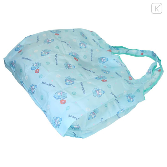 Japan Sanrio Eco Shopping Bag With Pouch - Hangyodon : Turquoise All Over Pattern - 2
