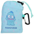 Japan Sanrio Eco Shopping Bag With Pouch - Hangyodon : Turquoise All Over Pattern - 4
