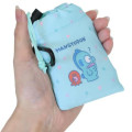 Japan Sanrio Eco Shopping Bag With Pouch - Hangyodon : Turquoise All Over Pattern - 5