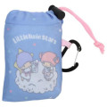 Japan Sanrio Eco Shopping Bag With Pouch - Little Twin Stars : Blue All Over Pattern - 4