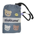 Japan San-X Eco Shopping Bag With Pouch - Rilakkuma : Basic Rilakkuma Flower Grey All Over Pattern - 4