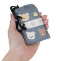 Japan San-X Eco Shopping Bag With Pouch - Rilakkuma : Basic Rilakkuma Flower Grey All Over Pattern - 5