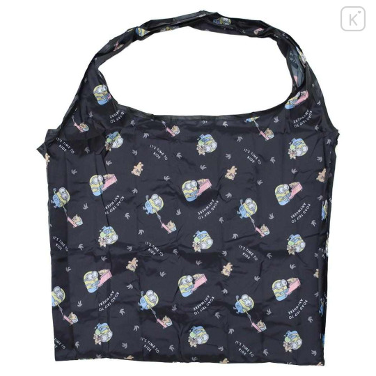 Japan Minions Eco Shopping Bag With Pouch - Minions : Bob Black All Over Pattern - 1