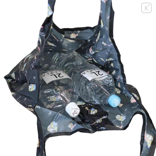 Japan Minions Eco Shopping Bag With Pouch - Minions : Bob Black All Over Pattern - 3