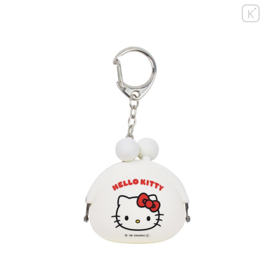 Japan Sanrio Pochi Baby Mini Pouch Clasp Keychain - Hello Kitty : White Classic - 1