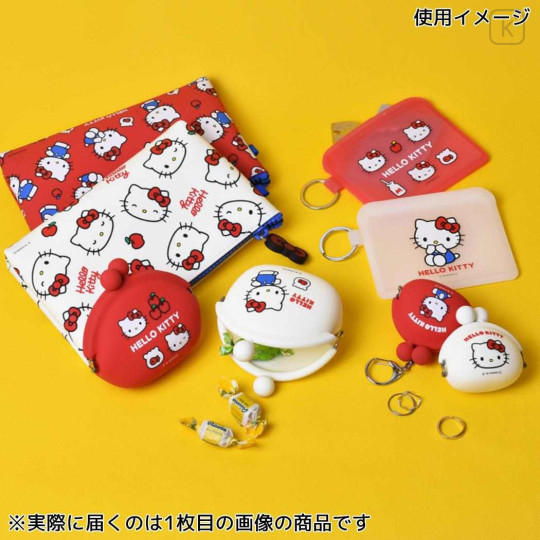 Japan Sanrio Pochi Baby Mini Pouch Clasp Keychain - Hello Kitty : White Classic - 3