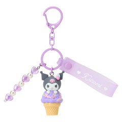 Japan Sanrio Original Mascot Bag Charm Keychain - Kuromi : Dreamy Ice Cream